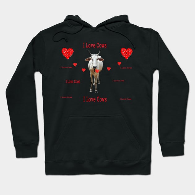 I Love Cows - Cow Speaks Hoodie by PlanetMonkey